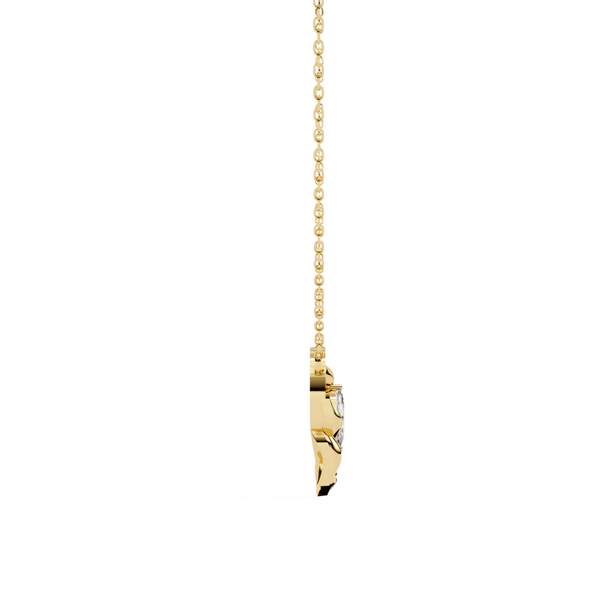 Leaf Bud Natural Diamond Pendant