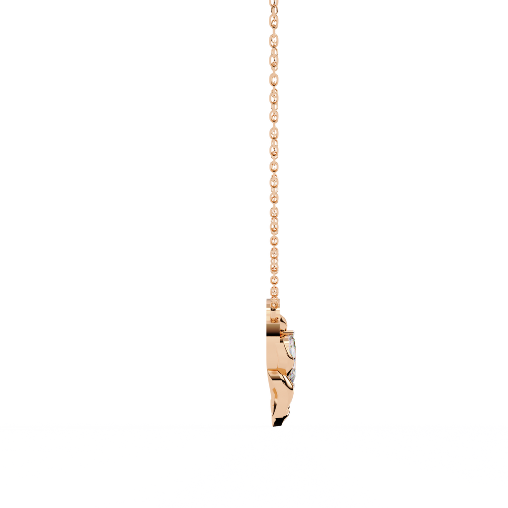 Leaf Bud Natural Diamond Pendant
