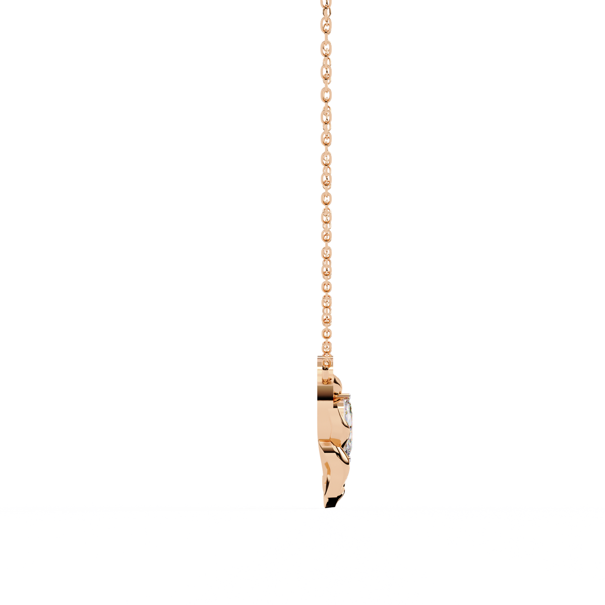 Leaf Bud Natural Diamond Pendant