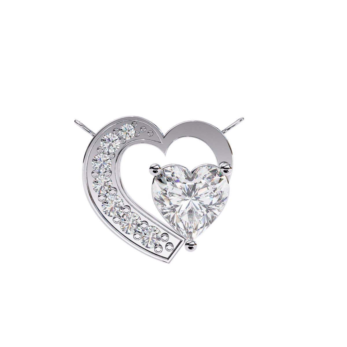 Natural Diamond Heart Pendant