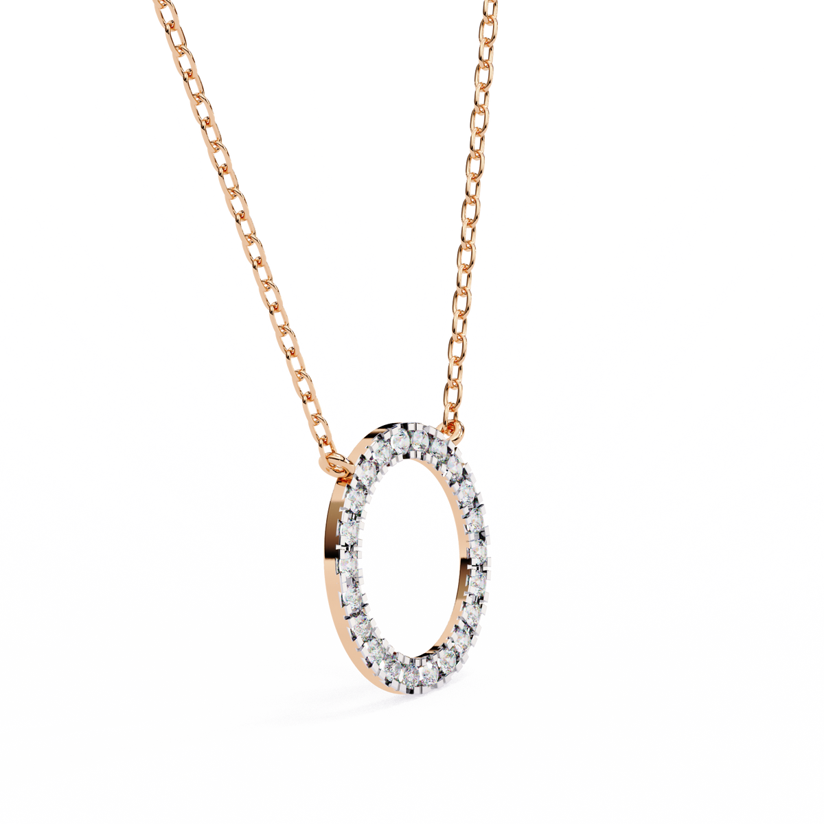 Natural Diamond Circle Pendant