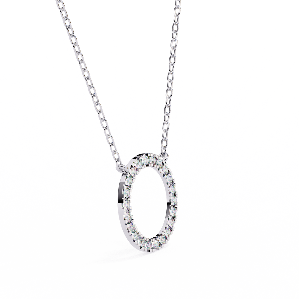 Natural Diamond Circle Pendant