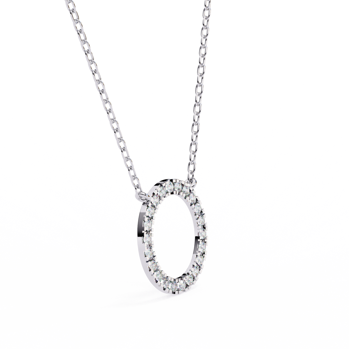Natural Diamond Circle Pendant