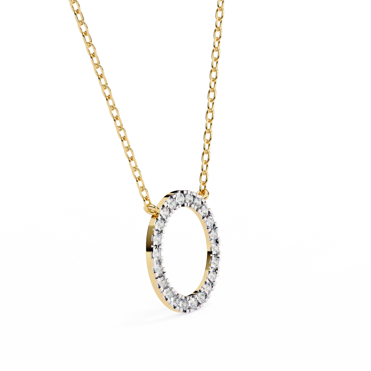 Natural Diamond Circle Pendant