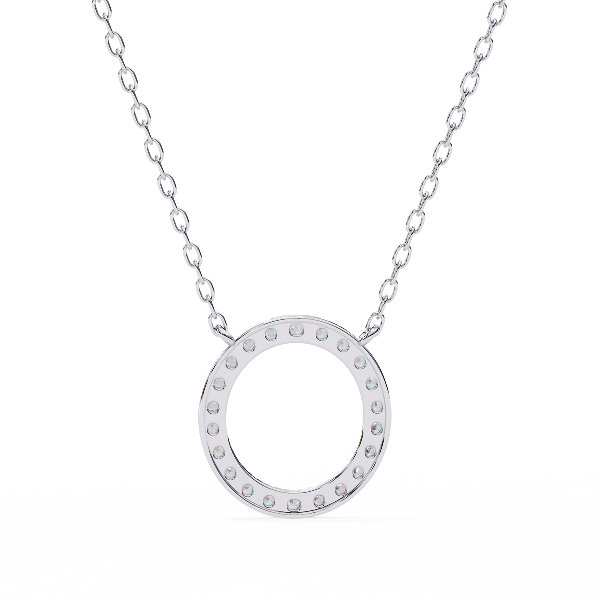 Natural Diamond Circle Pendant