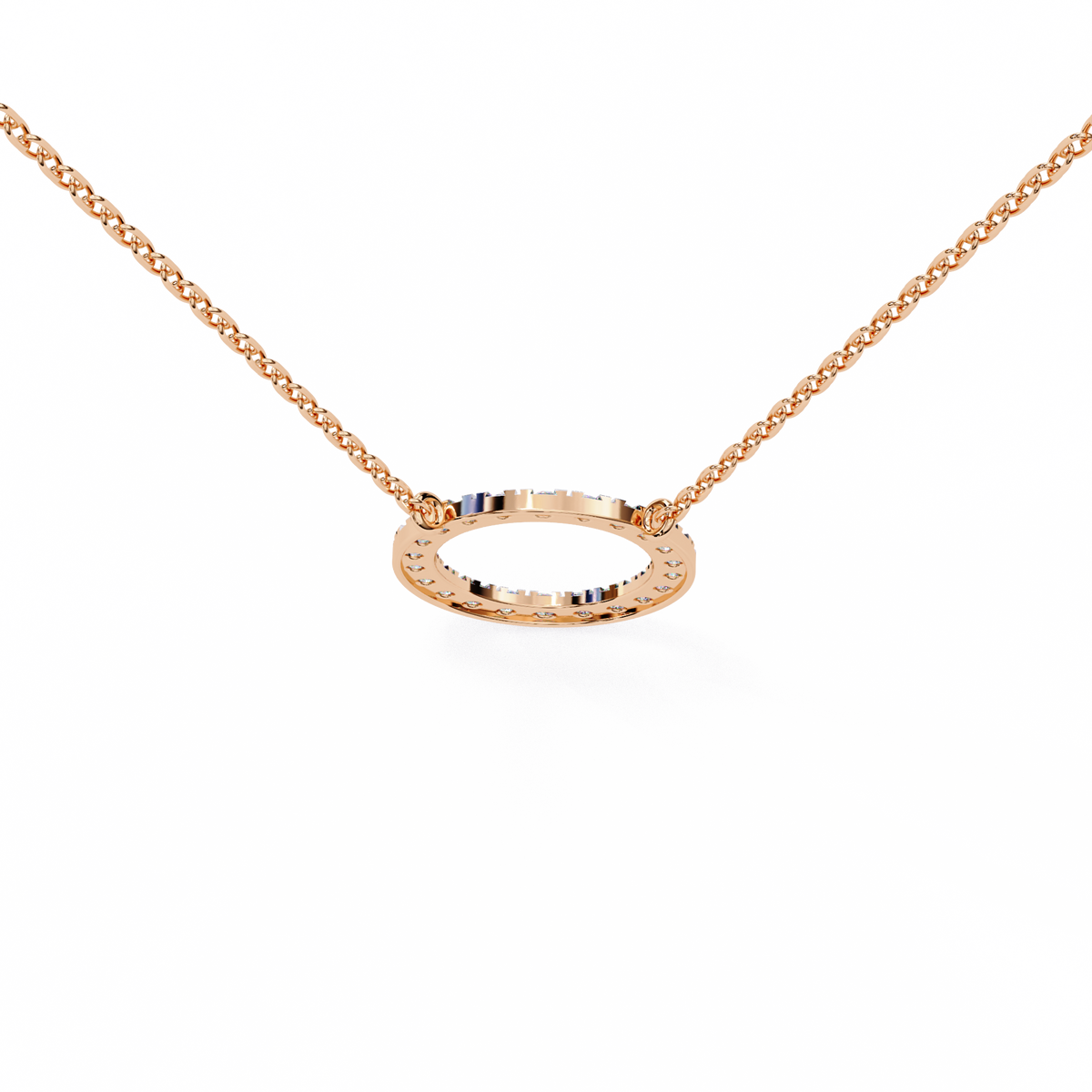 Natural Diamond Circle Pendant