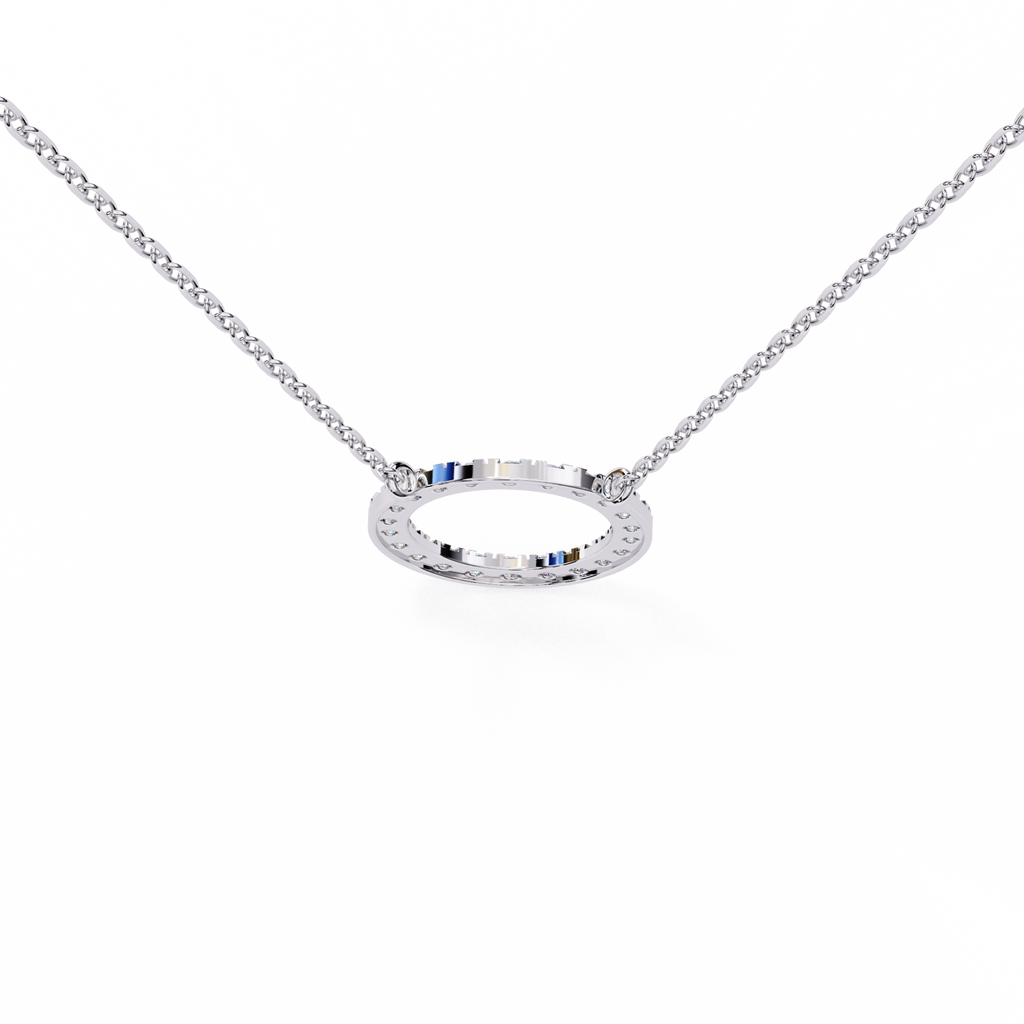 Natural Diamond Circle Pendant