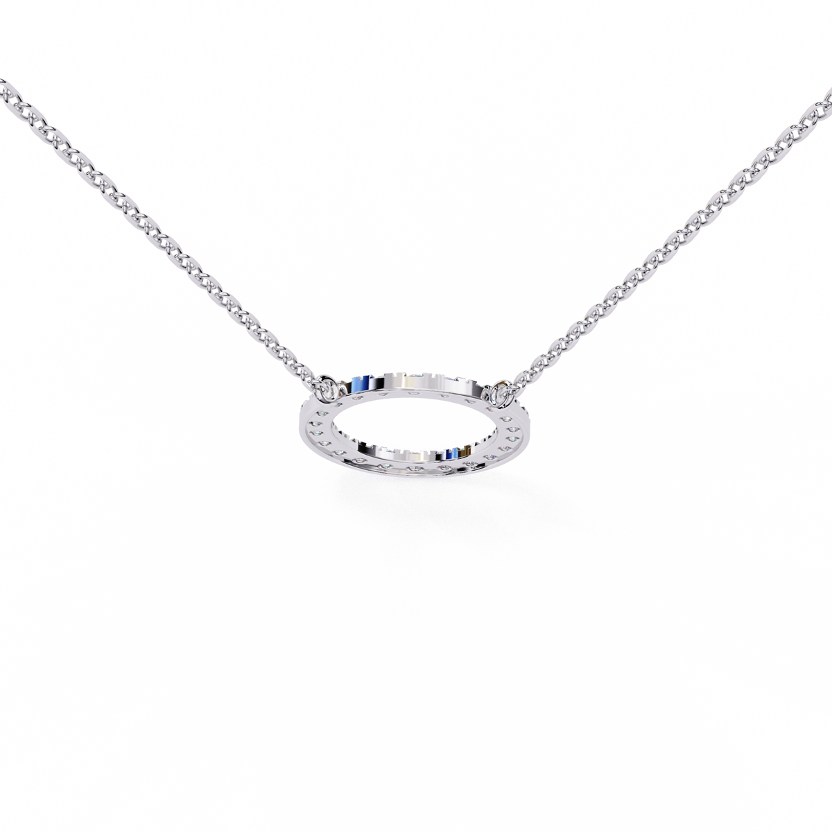 Natural Diamond Circle Pendant
