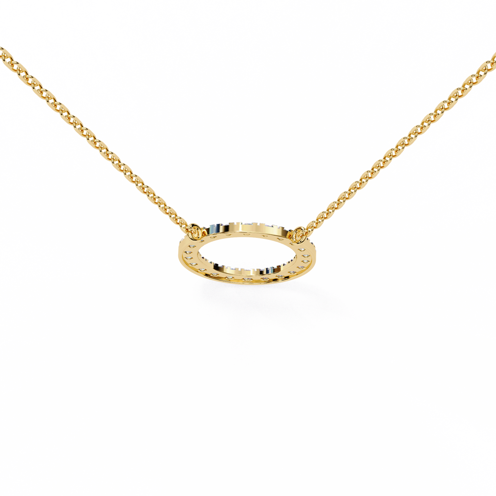 Natural Diamond Circle Pendant