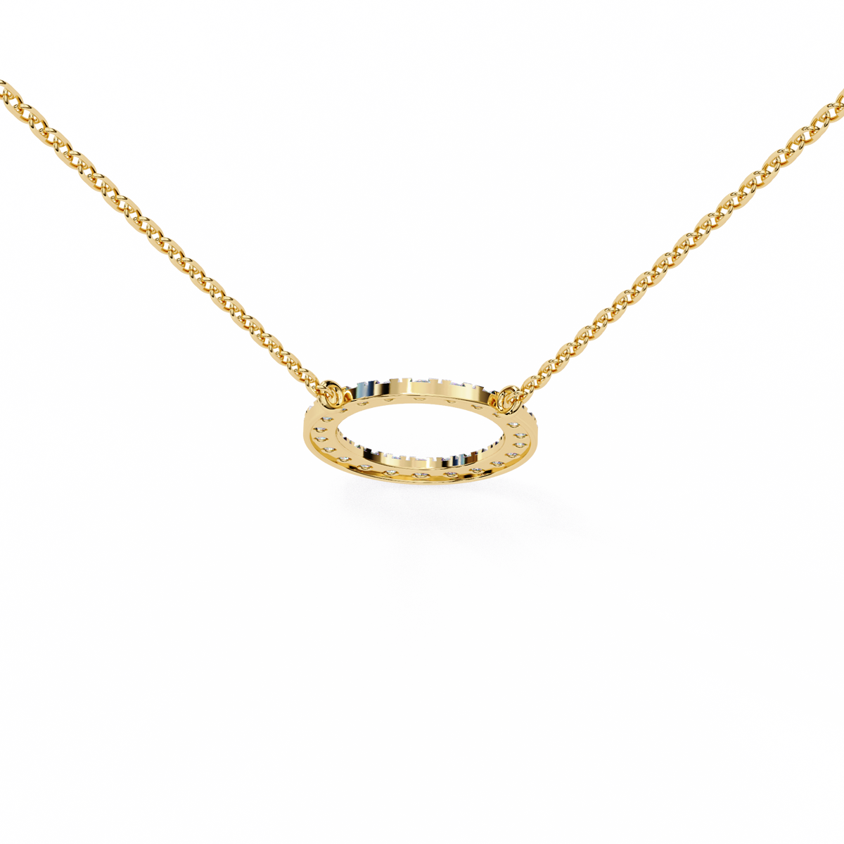 Natural Diamond Circle Pendant