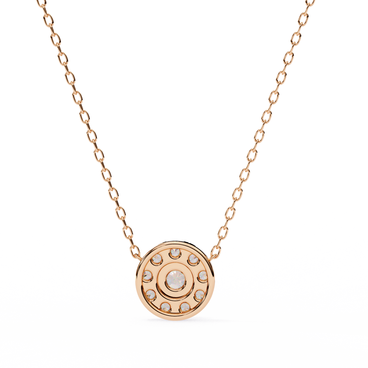 Natural Diamond Round Cut Pendant