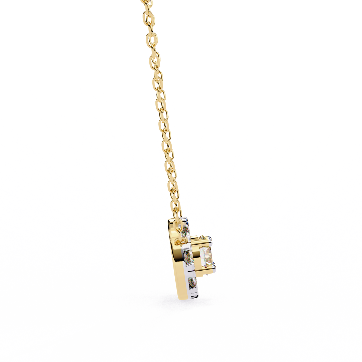 Natural Diamond Round Cut Pendant