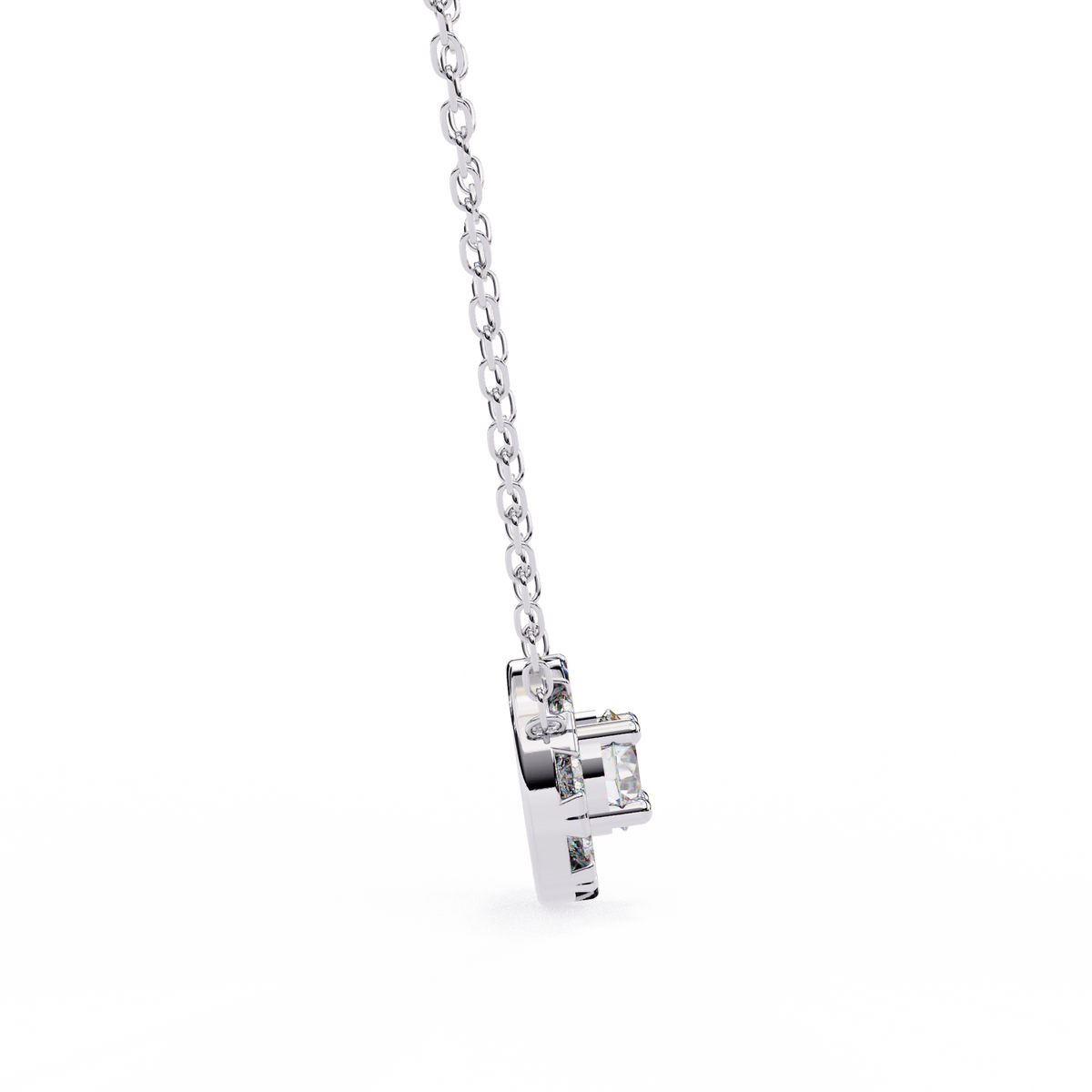 Natural Diamond Round Cut Pendant
