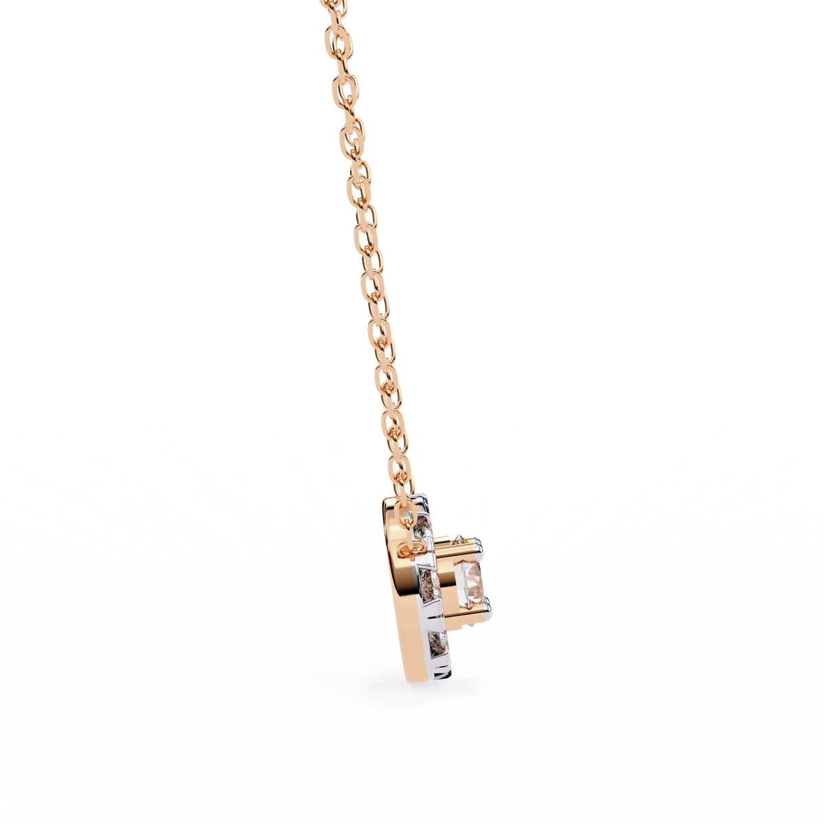 Natural Diamond Round Cut Pendant