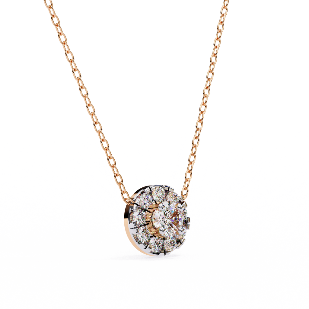 Natural Diamond Round Cut Pendant