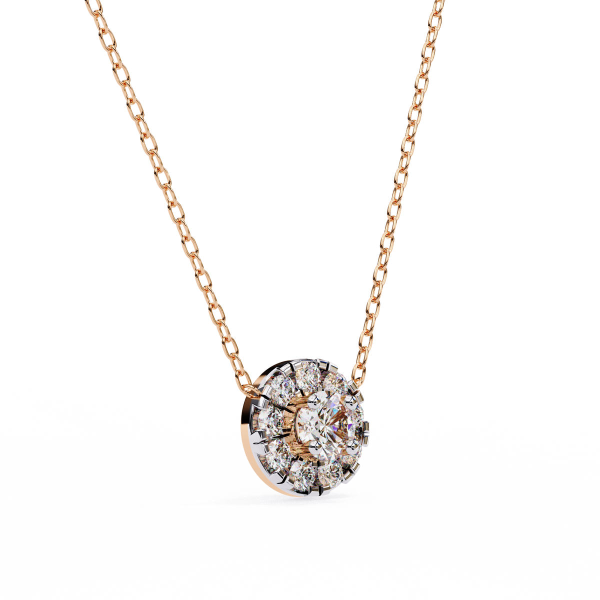 Natural Diamond Round Cut Pendant