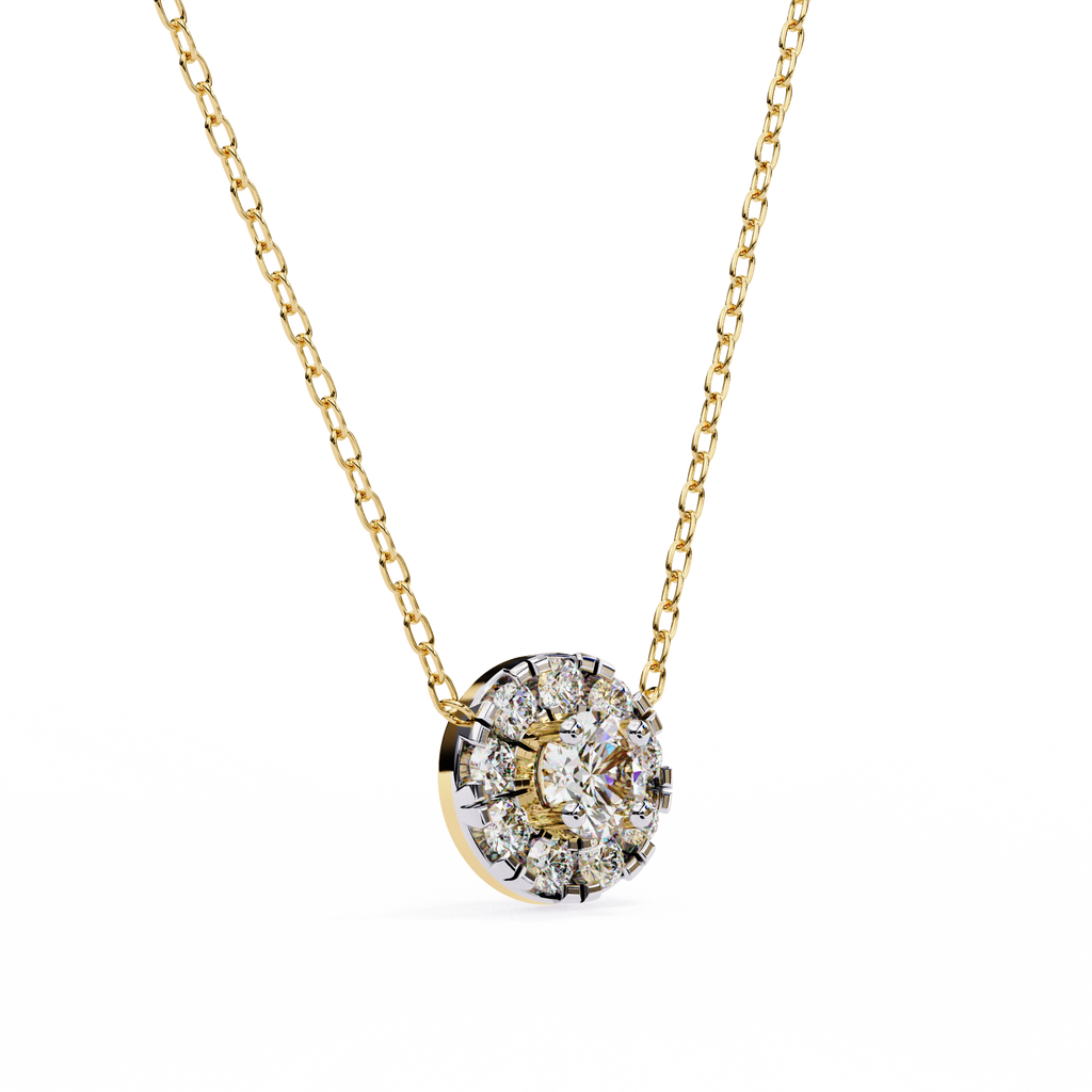 Natural Diamond Round Cut Pendant