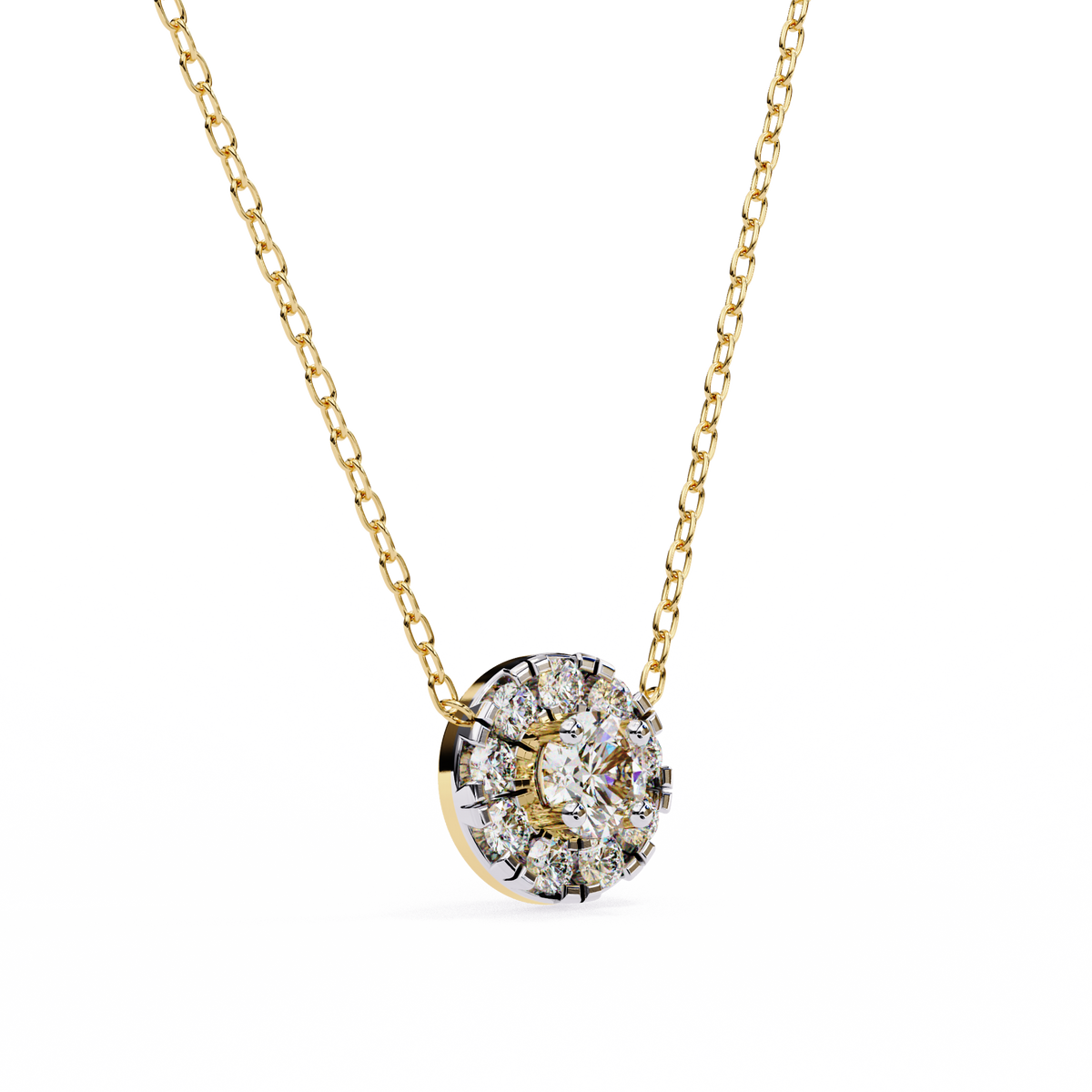 Natural Diamond Round Cut Pendant