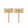 Gold Four-Petal Marquise Diamond Flower Stud Earring