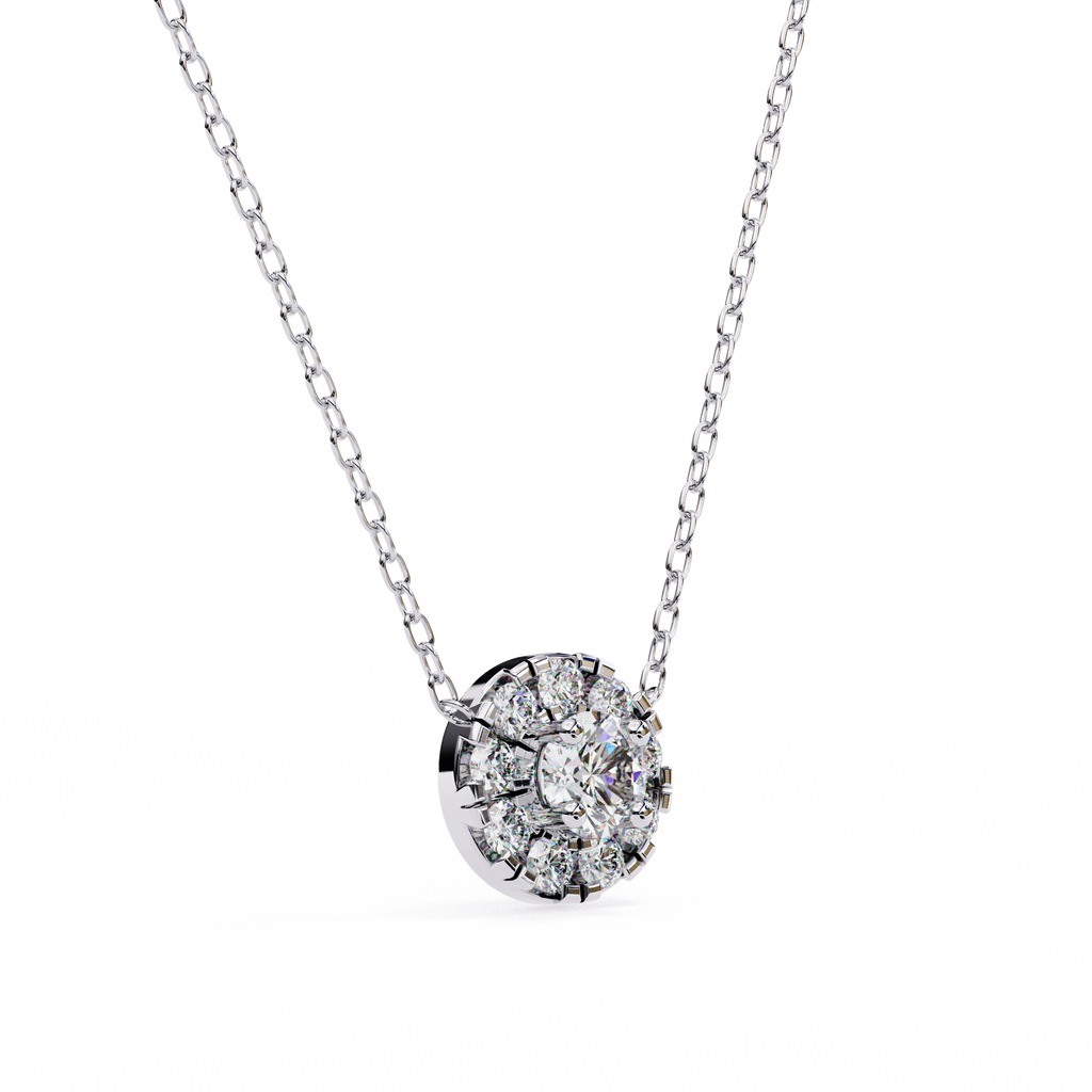 Natural Diamond Round Cut Pendant