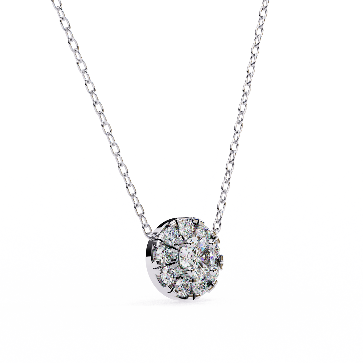 Natural Diamond Round Cut Pendant