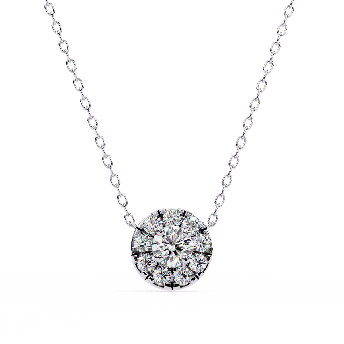 Natural Diamond Round Cut Pendant