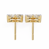 Gold Four-Petal Marquise Diamond Flower Stud Earring