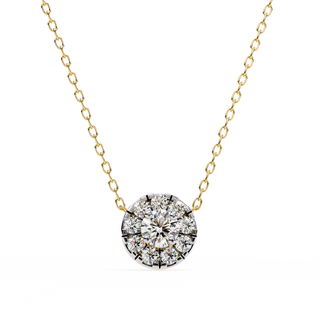 Natural Diamond Round Cut Pendant