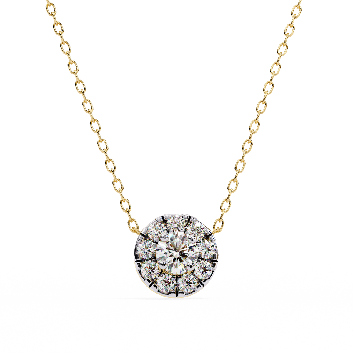 Natural Diamond Round Cut Pendant