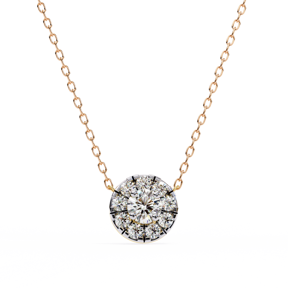 Natural Diamond Round Cut Pendant