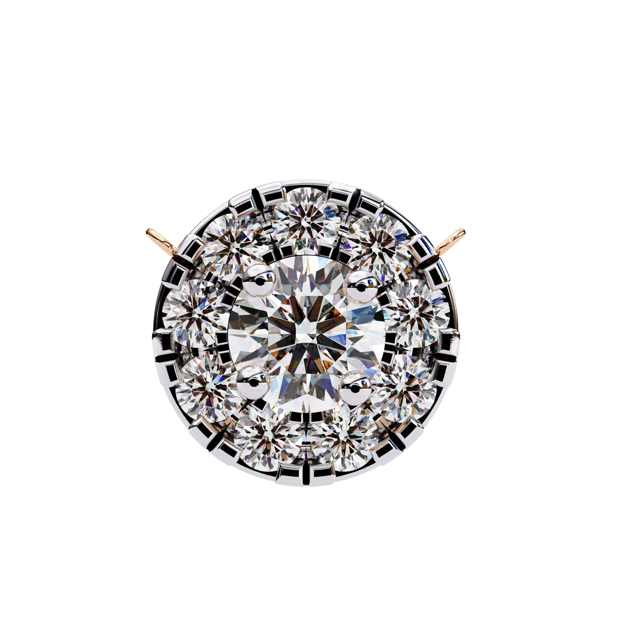 Natural Diamond Round Cut Pendant