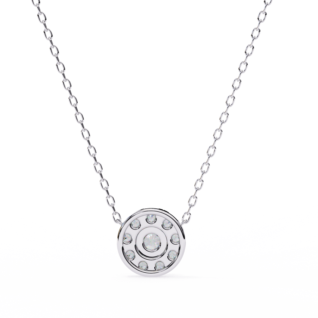 Natural Diamond Round Cut Pendant