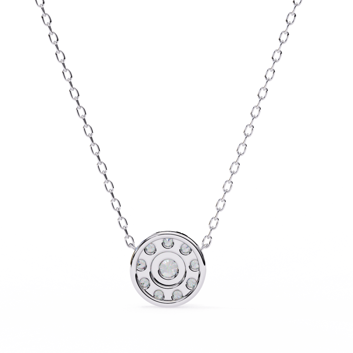 Natural Diamond Round Cut Pendant