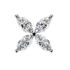 Rose Gold Ribbed-Wing Marquise Diamond Butterfly Stud Earrings