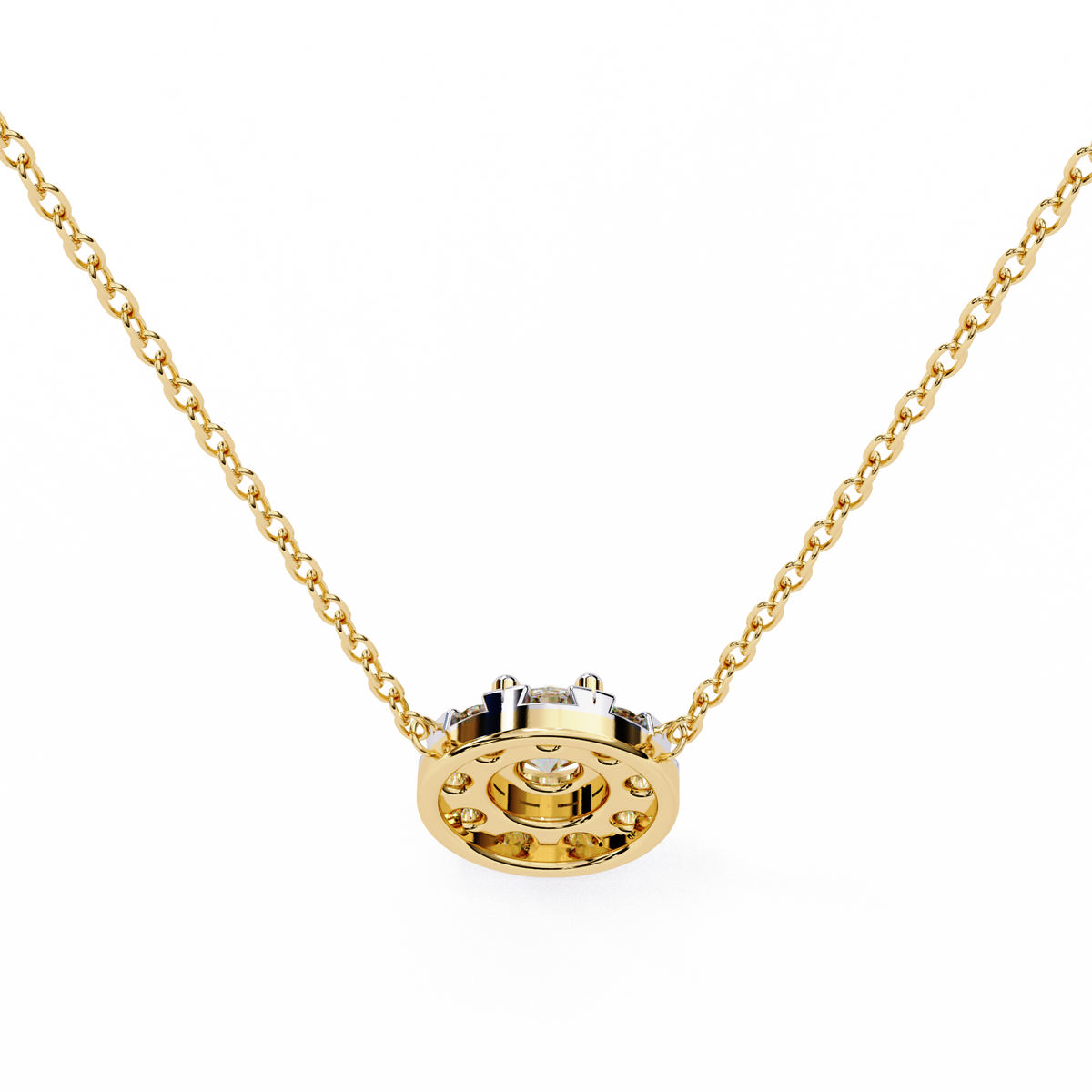 Natural Diamond Round Cut Pendant