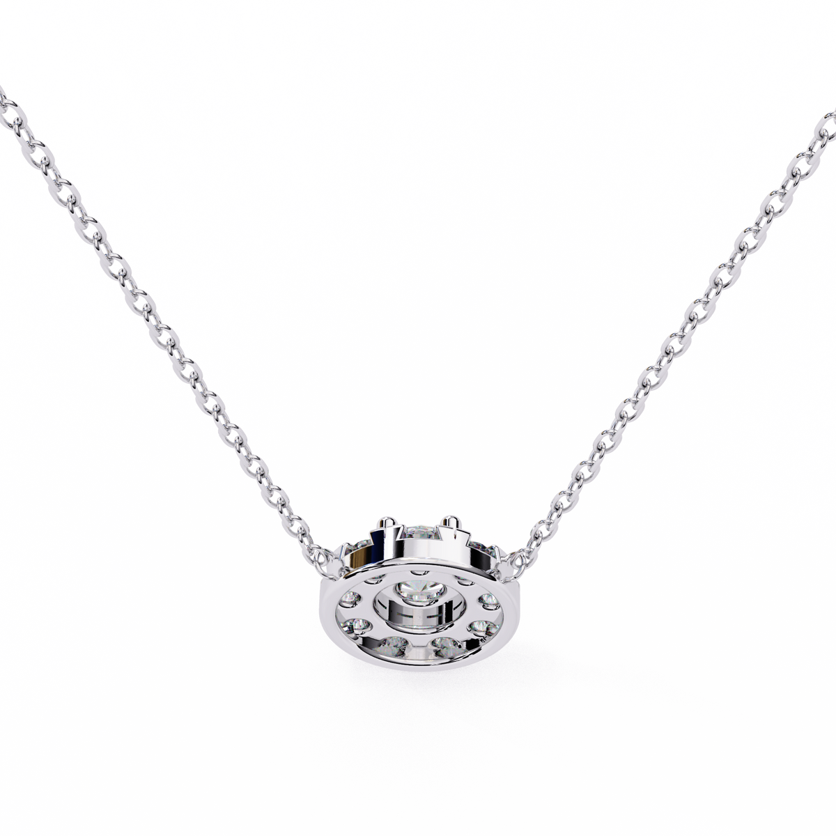 Natural Diamond Round Cut Pendant