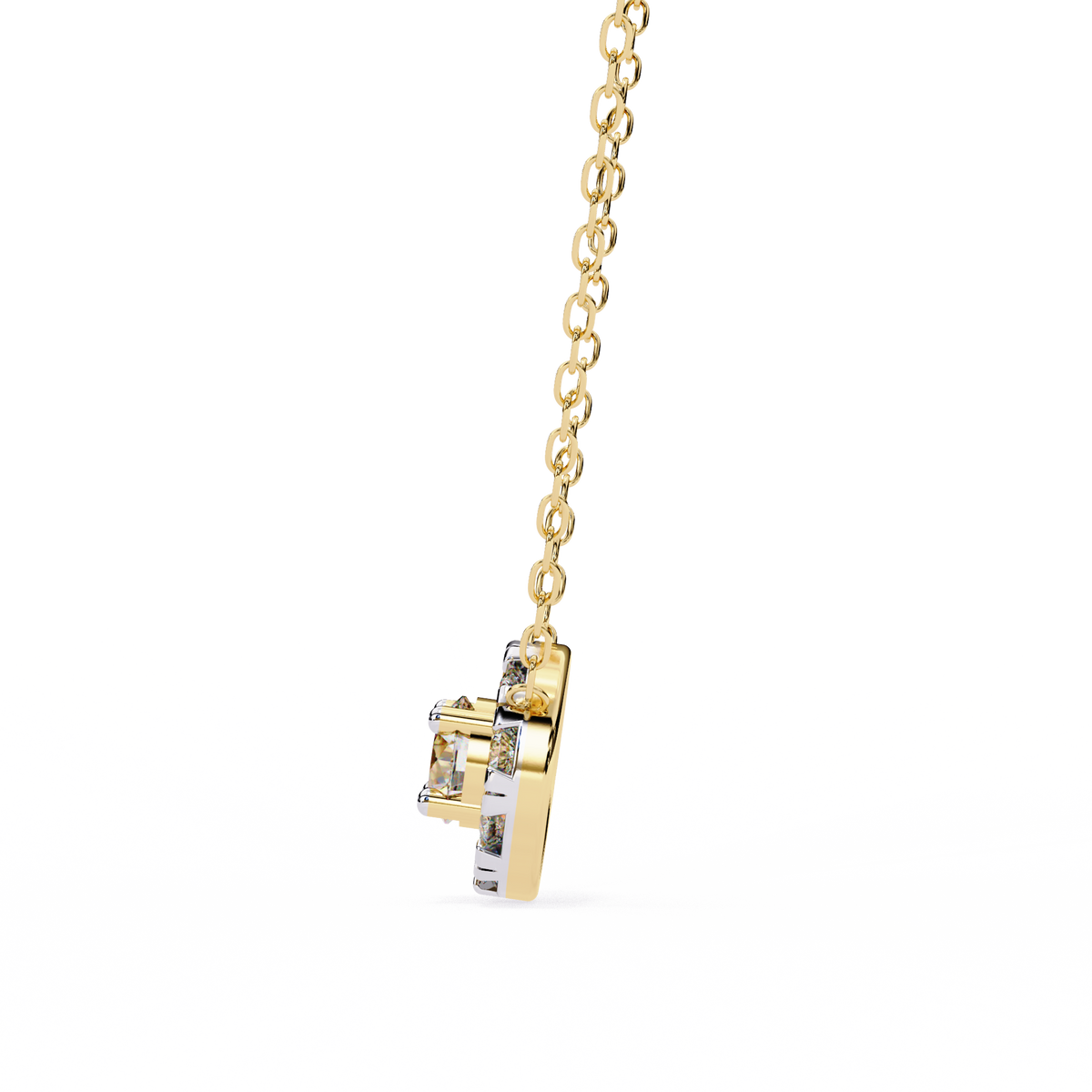 Natural Diamond Round Cut Pendant