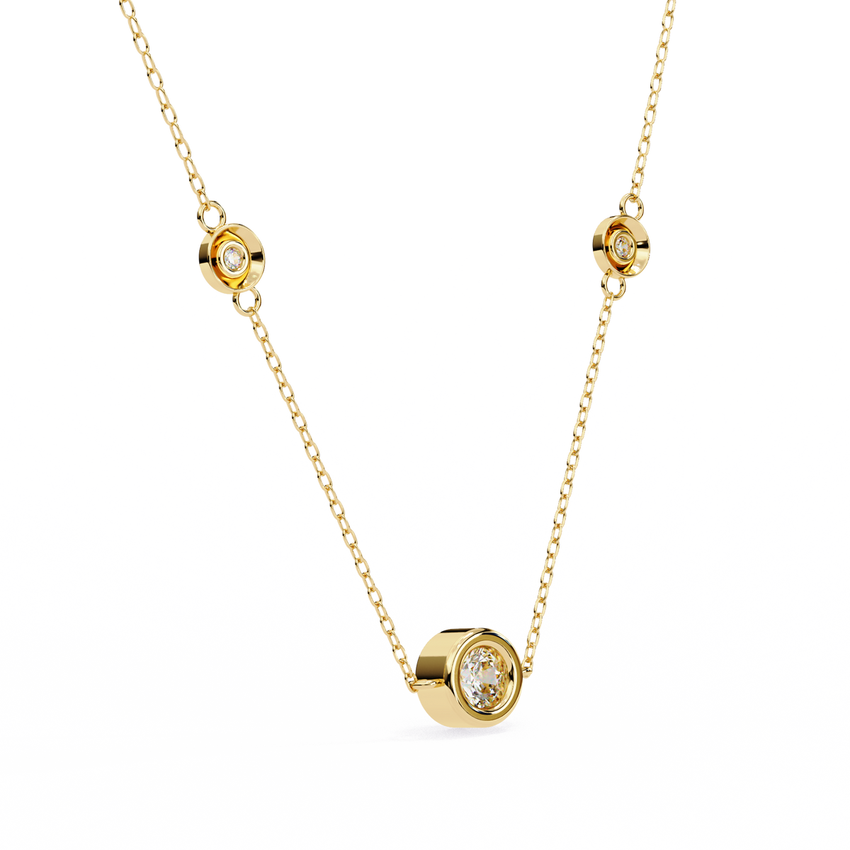 Natural Diamond Orbit Trio Pendant