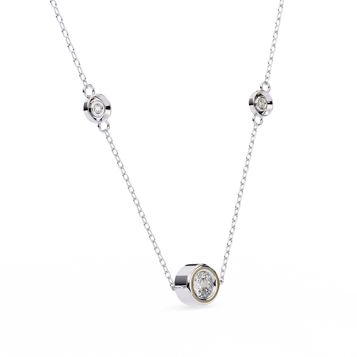 Natural Diamond Orbit Trio Pendant