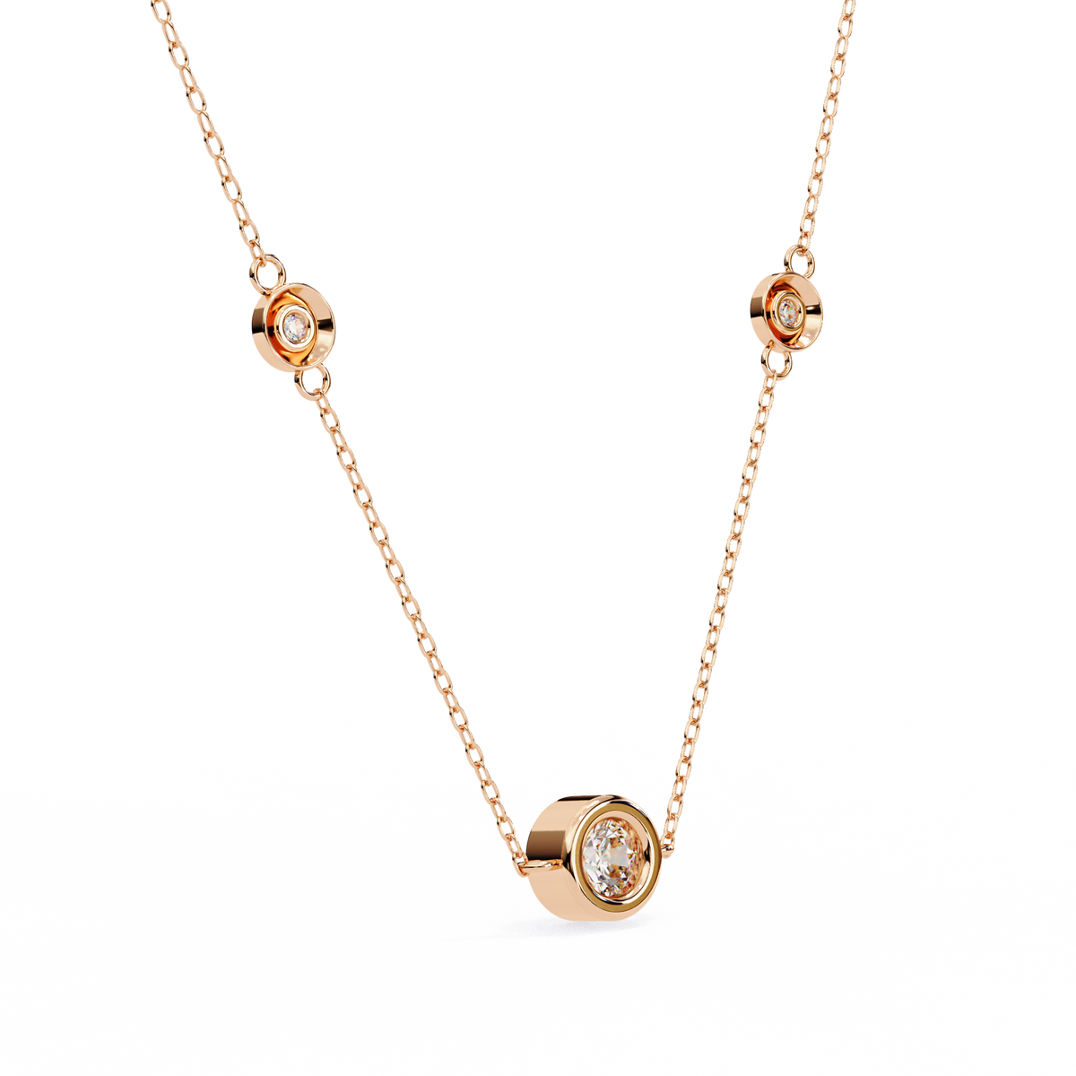 Natural Diamond Orbit Trio Pendant