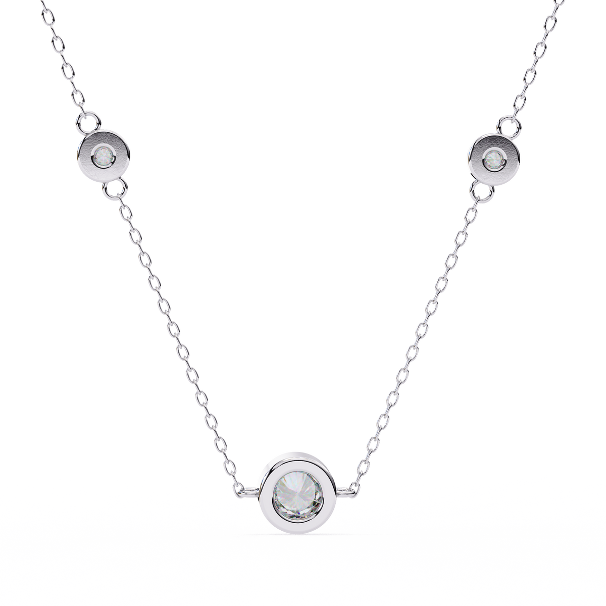 Natural Diamond Orbit Trio Pendant