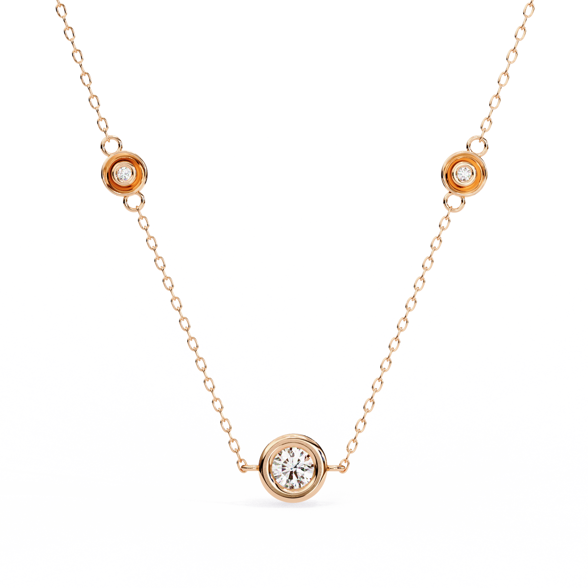 Natural Diamond Orbit Trio Pendant