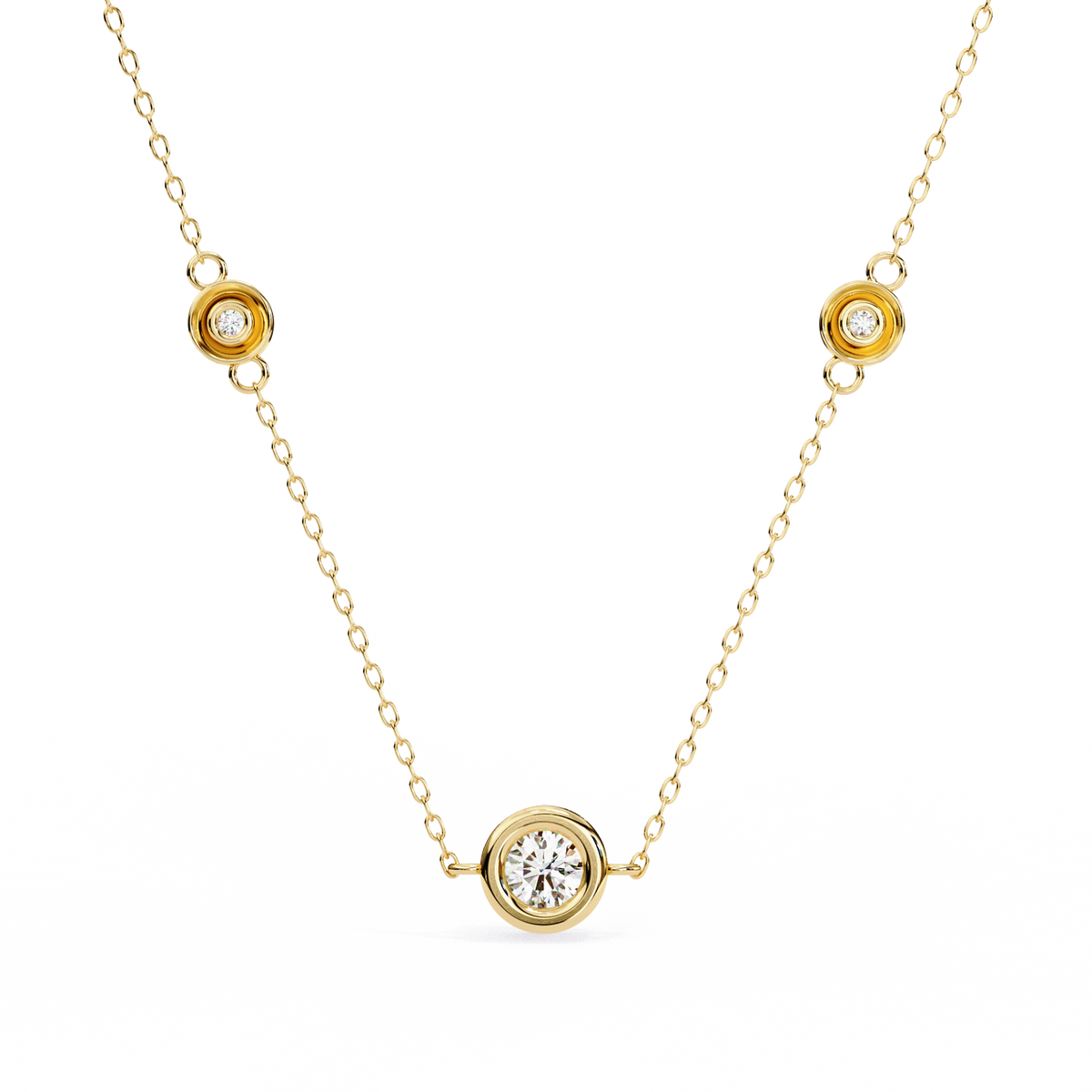 Natural Diamond Orbit Trio Pendant