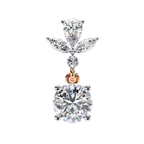 Rose Bloom Floral Crown Diamond Drop Earrings
