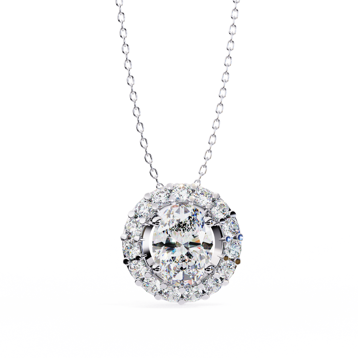 Natural Diamond Lumineux Oval Pendant