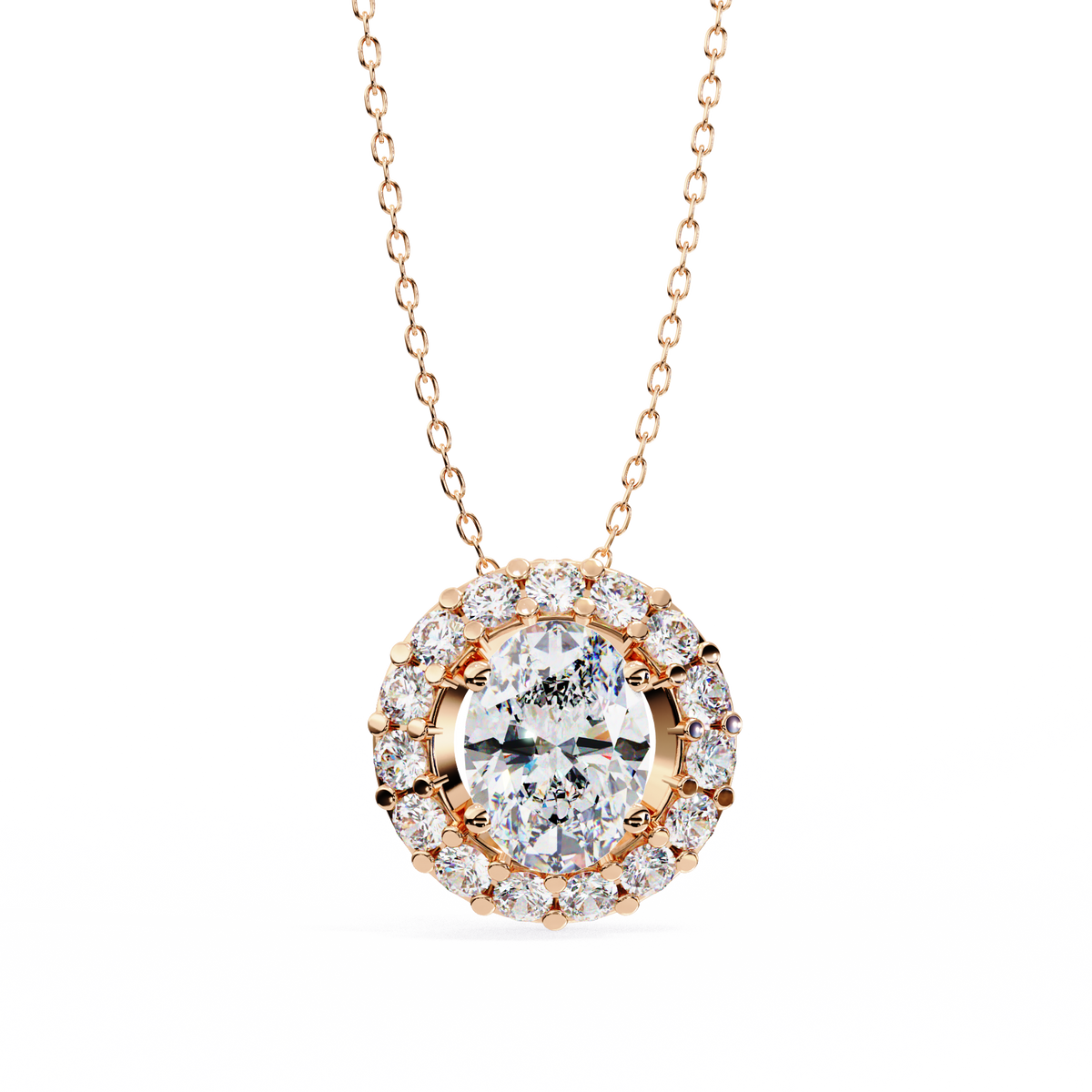 Natural Diamond Lumineux Oval Pendant