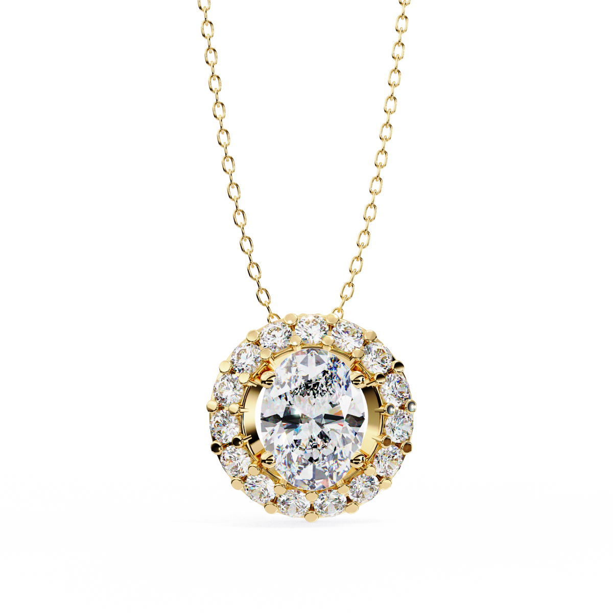 Natural Diamond Lumineux Oval Pendant