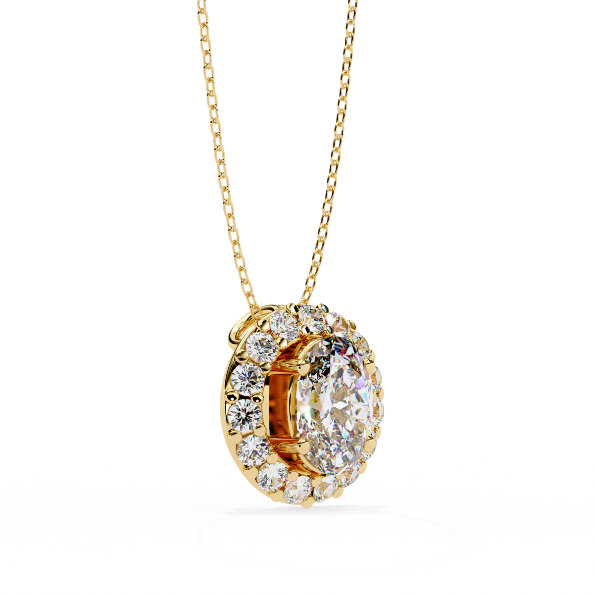 Natural Diamond Lumineux Oval Pendant