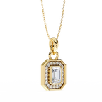 Natural Diamond Empire Halo Pendant