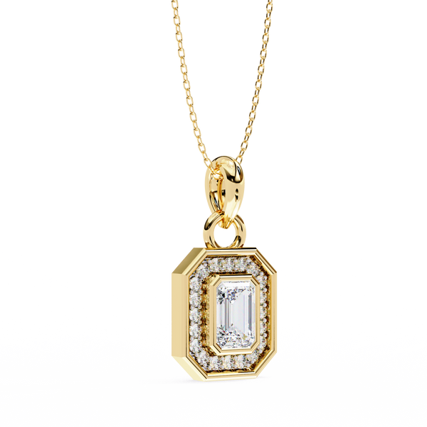 Natural Diamond Empire Halo Pendant